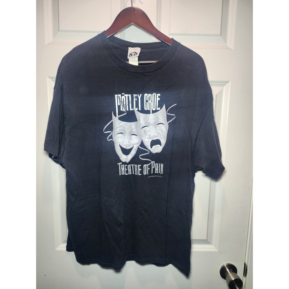 Motley Crue Theatre of Pain T-Shirt Mens XL Black Vintage 2005 Band Tee Mask